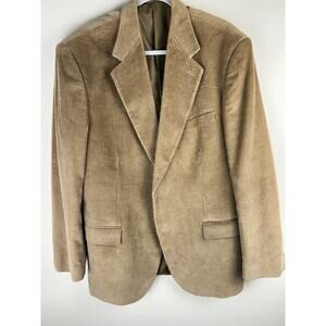 VTG Hunt Valley Corduroy Sport Coat Men's 44 L Tan Brown Jacket Blazer Academia